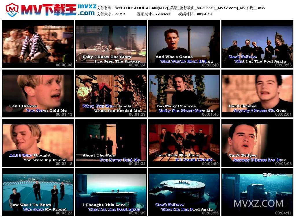 WESTLIFE-FOOL AGAIN(MTV)_英语_流行歌曲_MC803519